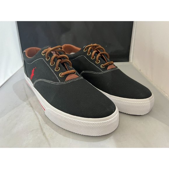 Polo Ralph Lauren Vaughn Black Canvas/Leather - 816117224001 Men's size 10.5D - Picture 5 of 9